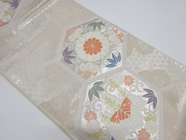 JAPANESE FUKURO OBI / WOVEN KIKKO PATTERN